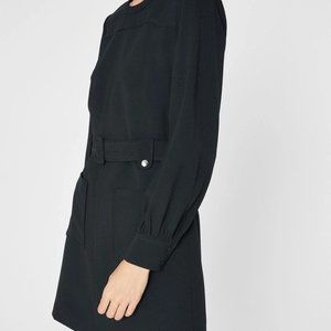 NEW Club Monaco Long Sleeve Belted Pocket Dress - Navy
